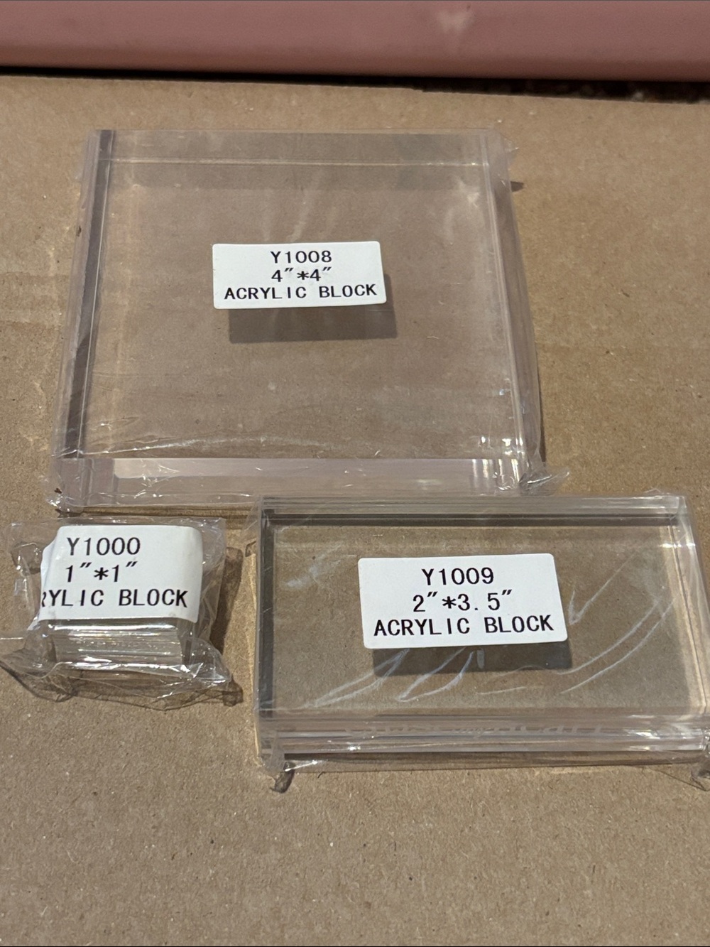 Close To My Heart Clear Acrylic Blocks - 3-Pack (1", 2"x3.5", 4"x4")